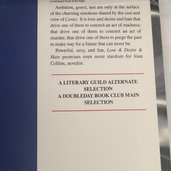 Love Desire and Hate Double Day Book Club hardback book written by Joan Collins - Picture 3 of 4